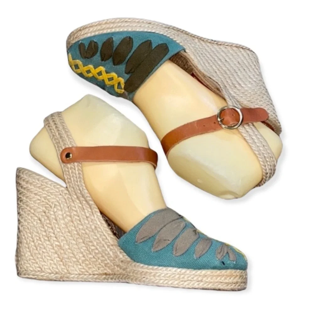 Authentic Antropologie Paloma Barcelo designer espadrilles wedge sandals 8.5